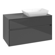 V&B Waschtischunterschrank Collaro 100x54,8x50cm, WT rechts, glossy grey