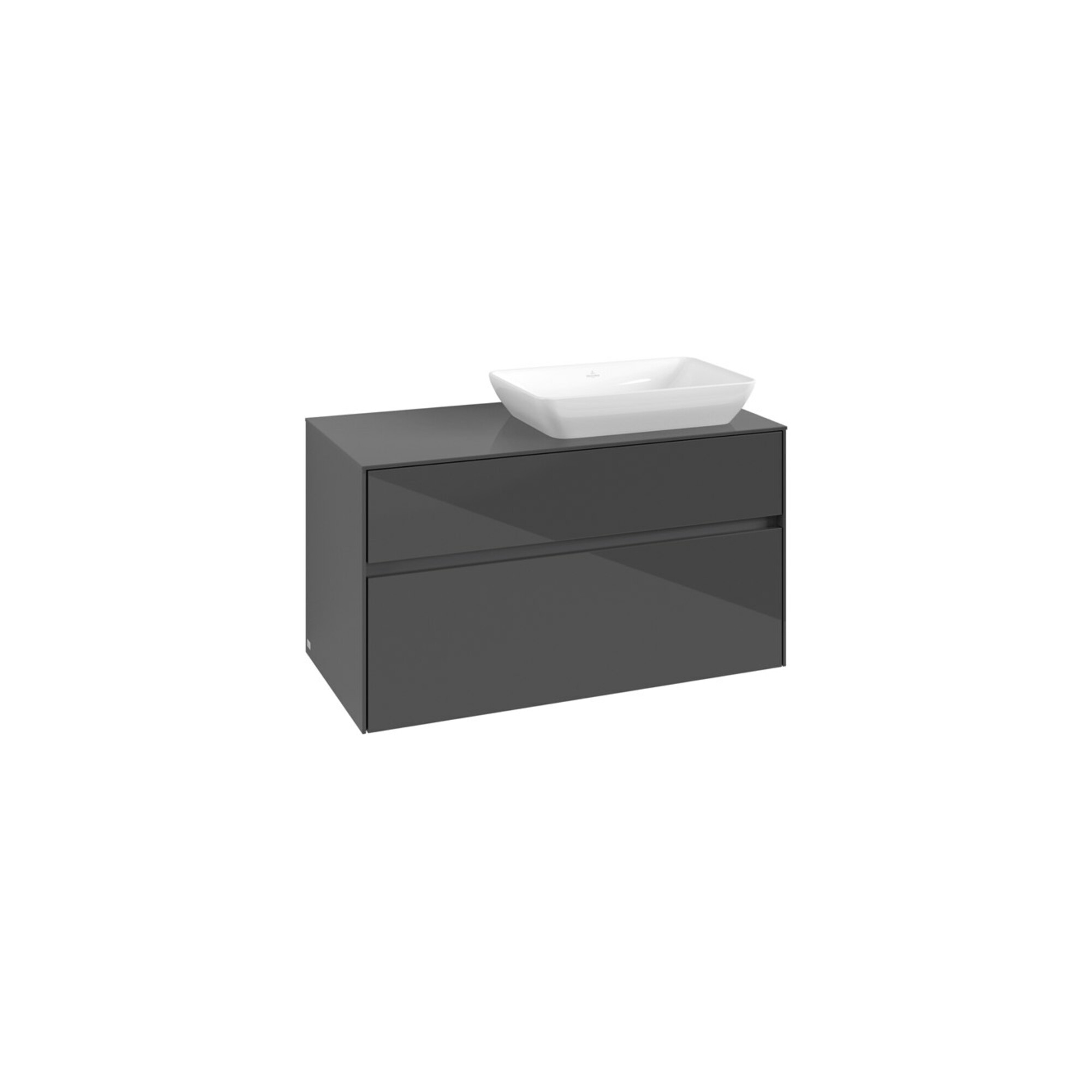 V&B Waschtischunterschrank Collaro 100x54,8x50cm, WT rechts, glossy grey ; Villeroy & Boch