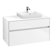 V&B Waschtischunterschrank Collaro 100x54,8x50cm, WT rechts, glossy white