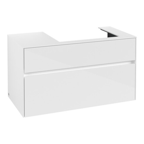 V&B Waschtischunterschrank Collaro 100x54,8x50cm, WT rechts, glossy white