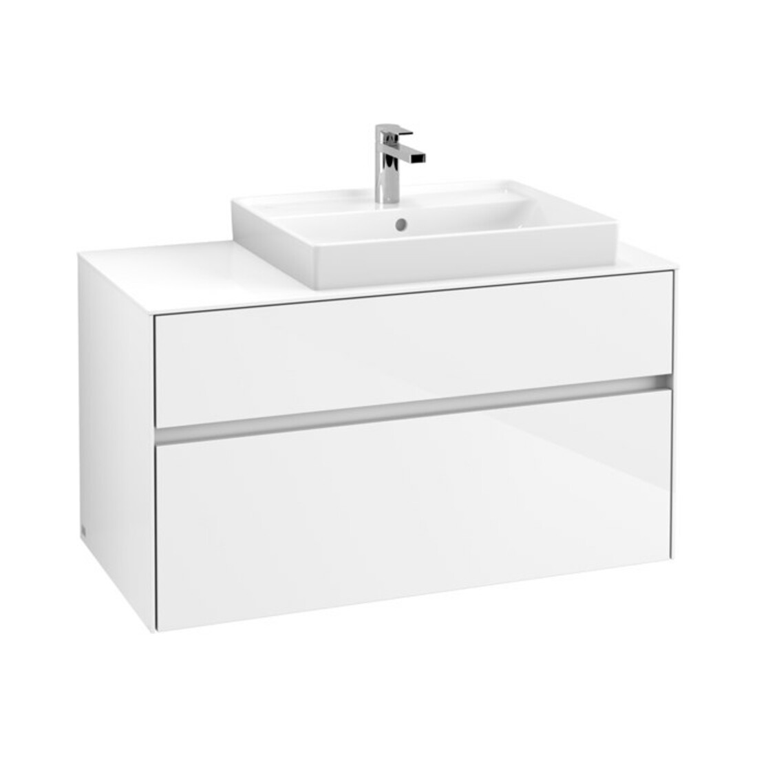 V&B Waschtischunterschrank Collaro 100x54,8x50cm, WT rechts, glossy white