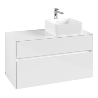 V&B Waschtischunterschrank Collaro 100x54,8x50cm, WT rechts, Glossy White