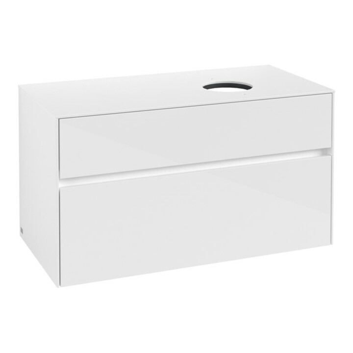 V&B Waschtischunterschrank Collaro 100x54,8x50cm, WT rechts, Glossy White