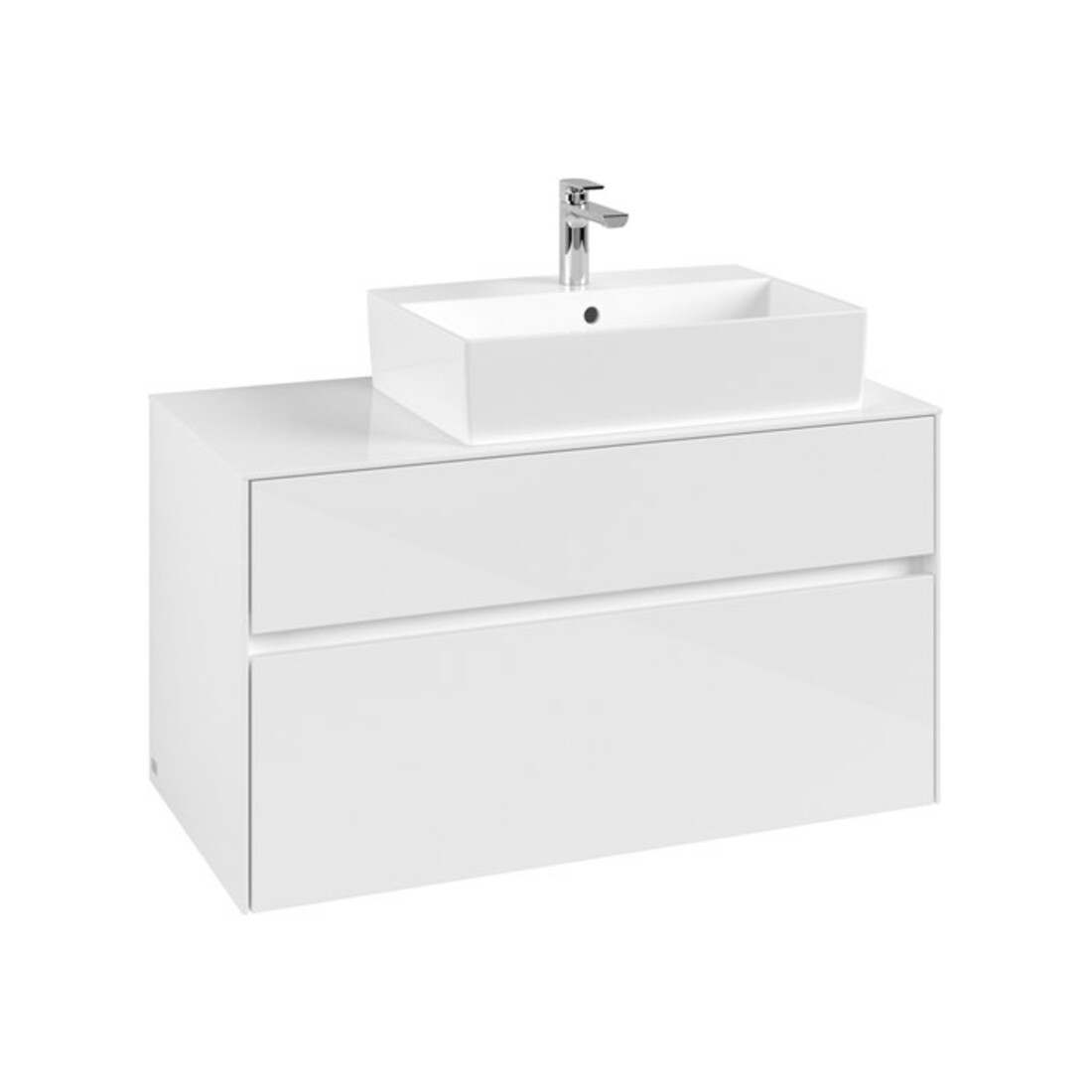 V&B Waschtischunterschrank Collaro 100x54,8x50cm, WT rechts, glossy white