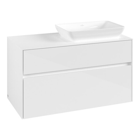 V&B Waschtischunterschrank Collaro 100x54,8x50cm, WT rechts, glossy white