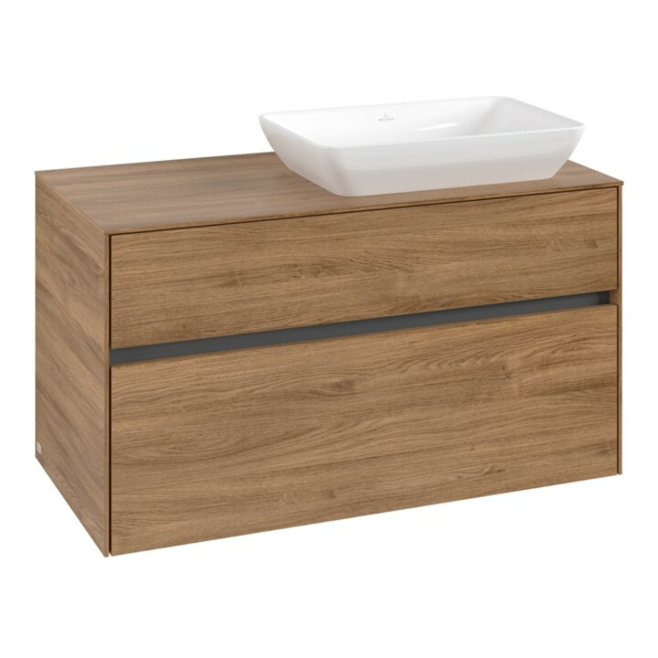 V&B Waschtischunterschrank Collaro 100x54,8x50cm, WT rechts, kansas oak