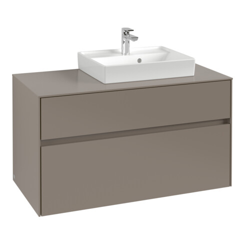 V&B Waschtischunterschrank Collaro 100x54,8x50cm, WT rechts, volcano black