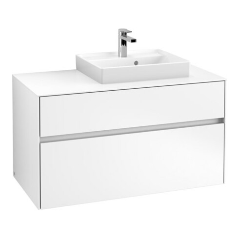 V&B Waschtischunterschrank Collaro 100x54,8x50cm, WT rechts, white matt