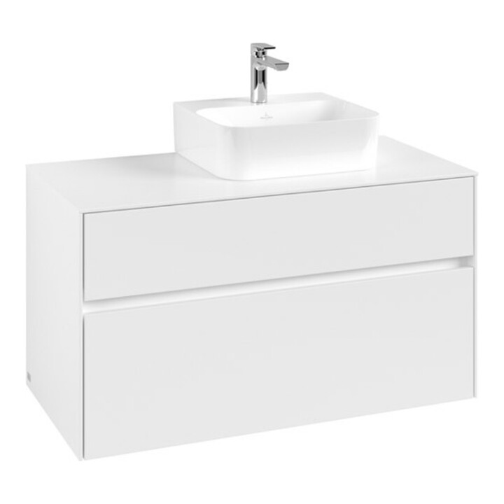 V&B Waschtischunterschrank Collaro 100x54,8x50cm, WT rechts, white matt