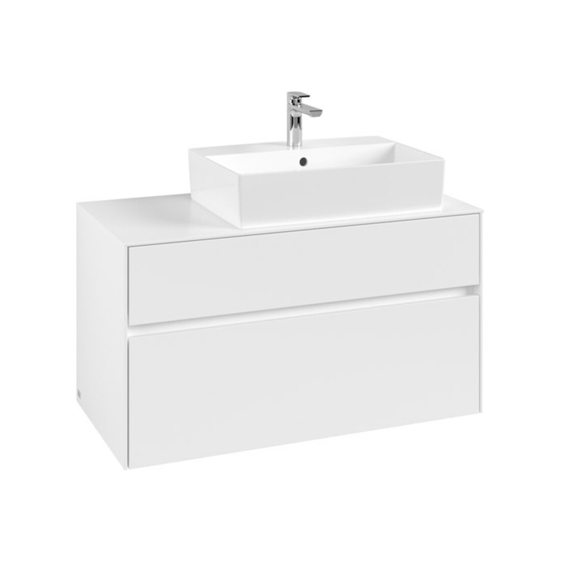 V&B Waschtischunterschrank Collaro 100x54,8x50cm, WT rechts, white matt