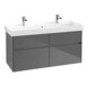 V&B Waschtischunterschrank Collaro 115,4x54,6x44,4cm, WT mit, glossy grey-3