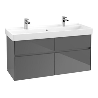 V&B Waschtischunterschrank Collaro 115,4x54,6x44,4cm, WT mit, LED, glo grey