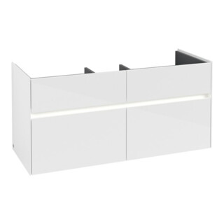 V&B Waschtischunterschrank Collaro 115,4x54,6x44,4cm, WT mit, LED, glo wh.