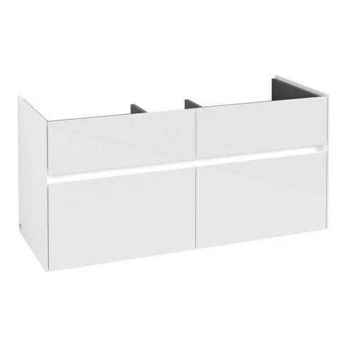 V&B Waschtischunterschrank Collaro 115,4x54,6x44,4cm, WT mit, LED, glo wh.