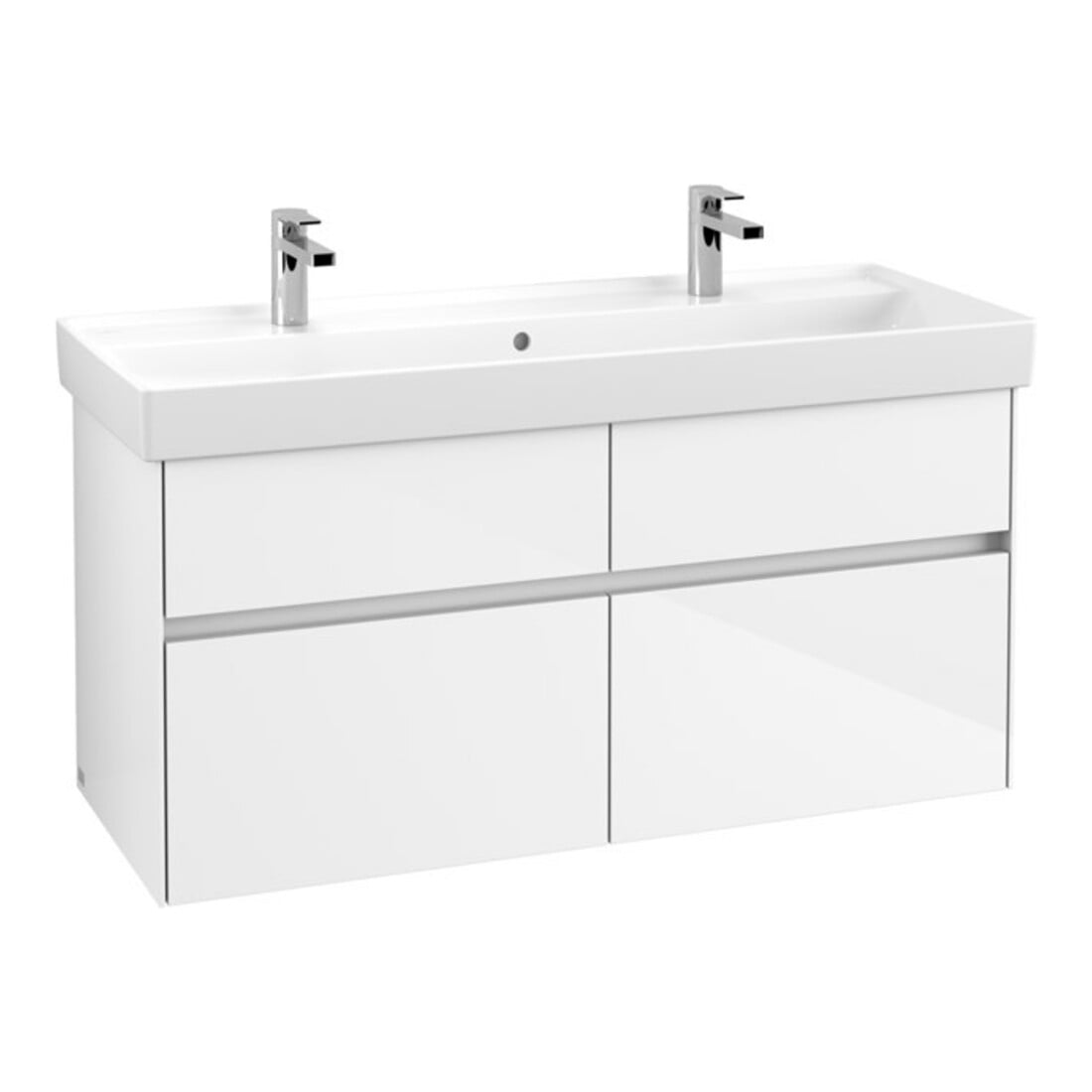 V&B Waschtischunterschrank Collaro 115,4x54,6x44,4cm, WT mit, LED, glo wh.