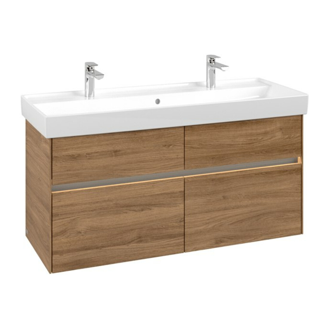 V&B Waschtischunterschrank Collaro 115,4x54,6x44,4cm, WT mit, LED, Kan oak