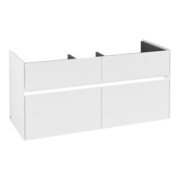 V&B Waschtischunterschrank Collaro 115,4x54,6x44,4cm, WT mit, LED, wh. matt