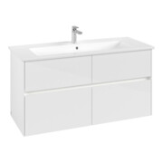 V&B Waschtischunterschrank Collaro 116,1x61x48cm, WT mi, LED 8,6W, glo wh.