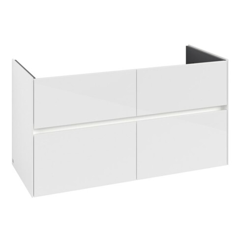 V&B Waschtischunterschrank Collaro 116,1x61x48cm, WT mi, LED 8,6W, glo wh.