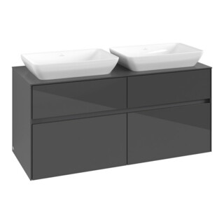V&B Waschtischunterschrank Collaro 120x54,8x50cm, f 2 WT, glossy grey