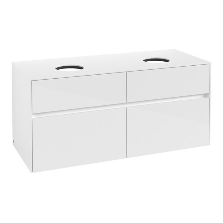 V&B Waschtischunterschrank Collaro 120x54,8x50cm, f 2 WT, Glossy White