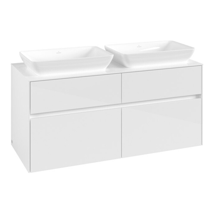 V&B Waschtischunterschrank Collaro 120x54,8x50cm, f 2 WT, glossy white