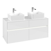 V&B Waschtischunterschrank Collaro 120x54,8x50cm, f 2 WT, LED 8,8W, glo wh.