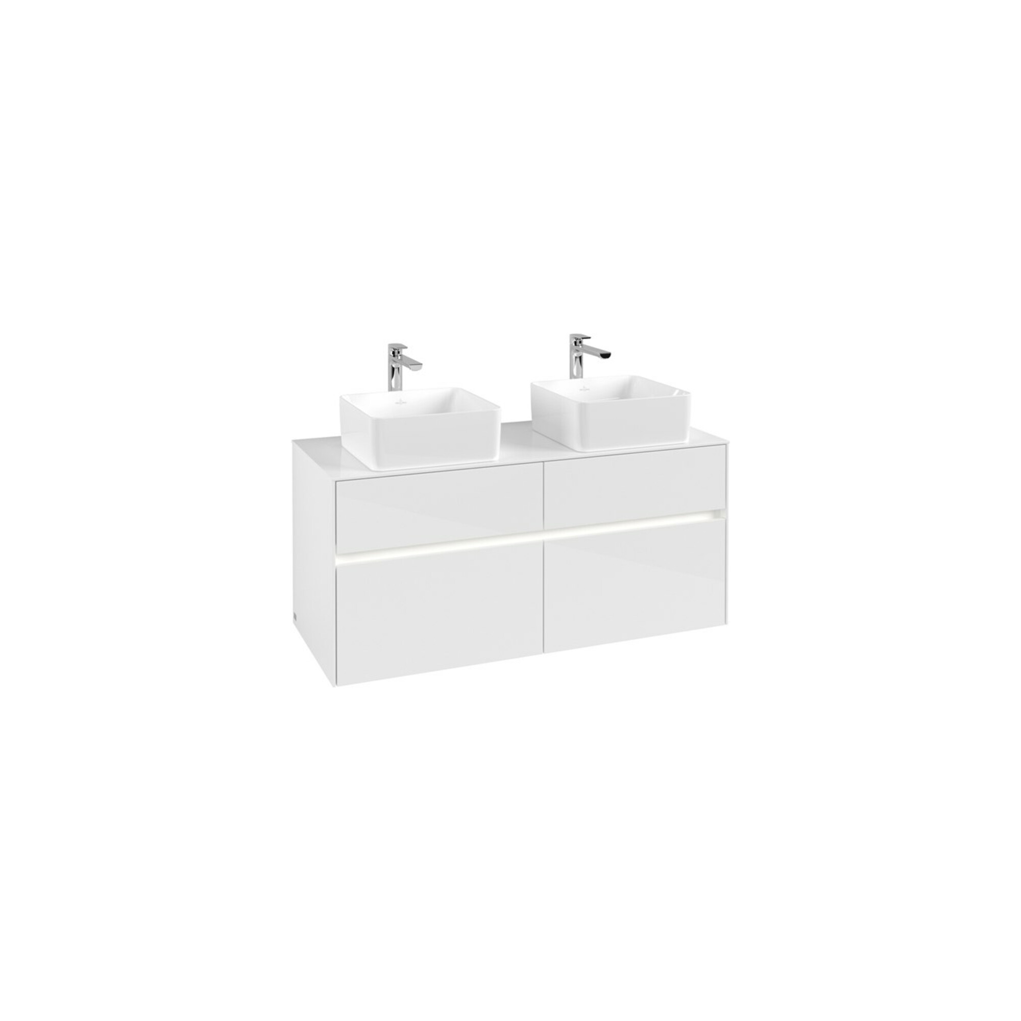 V&B Waschtischunterschrank Collaro 120x54,8x50cm, f 2 WT, LED 8,8W, glo wh. ; Villeroy & Boch