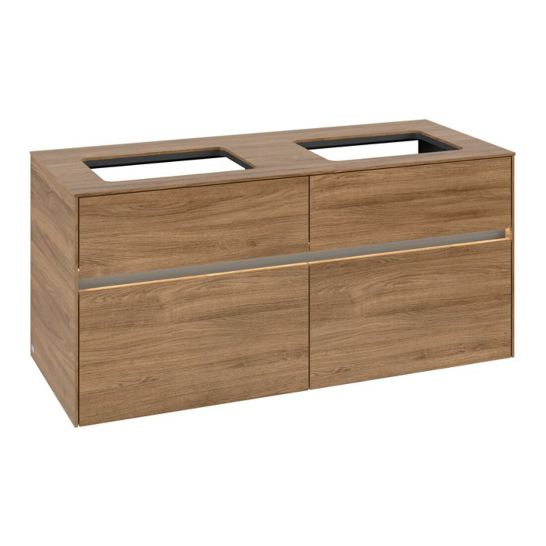V&B Waschtischunterschrank Collaro 120x54,8x50cm, f 2 WT, LED 8,8W, Kan Oa