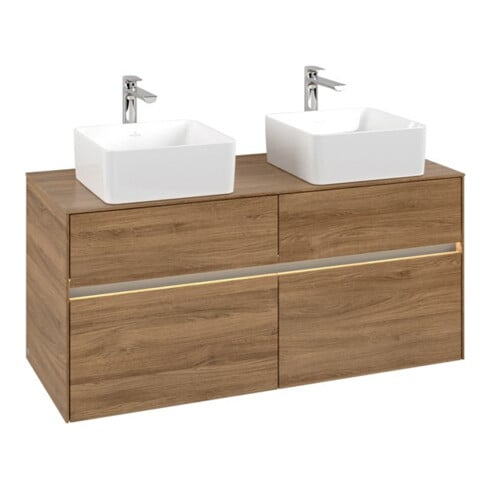 V&B Waschtischunterschrank Collaro 120x54,8x50cm, f 2 WT, LED 8,8W, Kan Oa