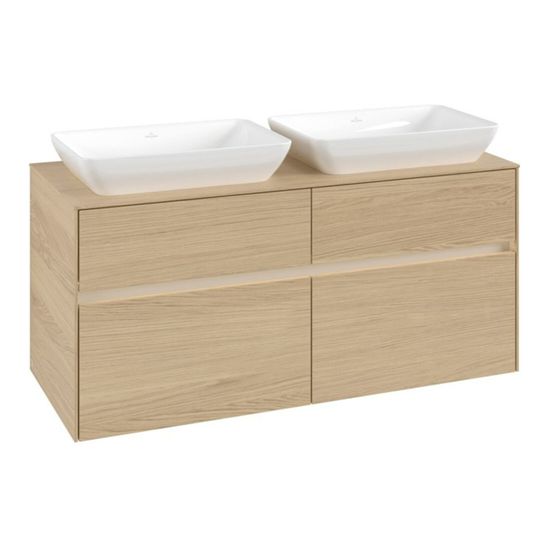 V&B Waschtischunterschrank Collaro 120x54,8x50cm, f 2 WT, LED 8,8W, Nord Oa