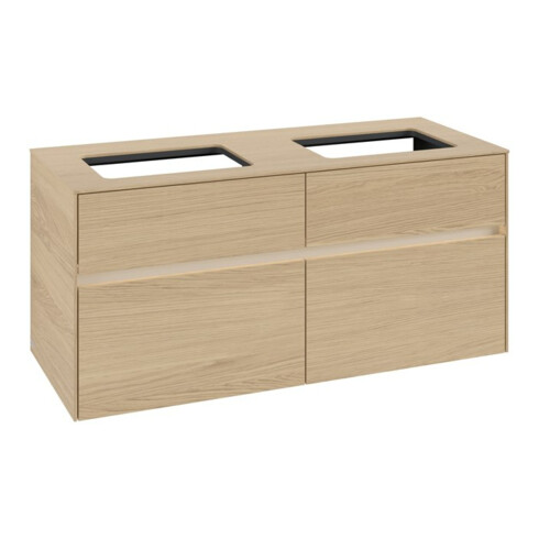V&B Waschtischunterschrank Collaro 120x54,8x50cm, f 2 WT, LED 8,8W, Nord Oa