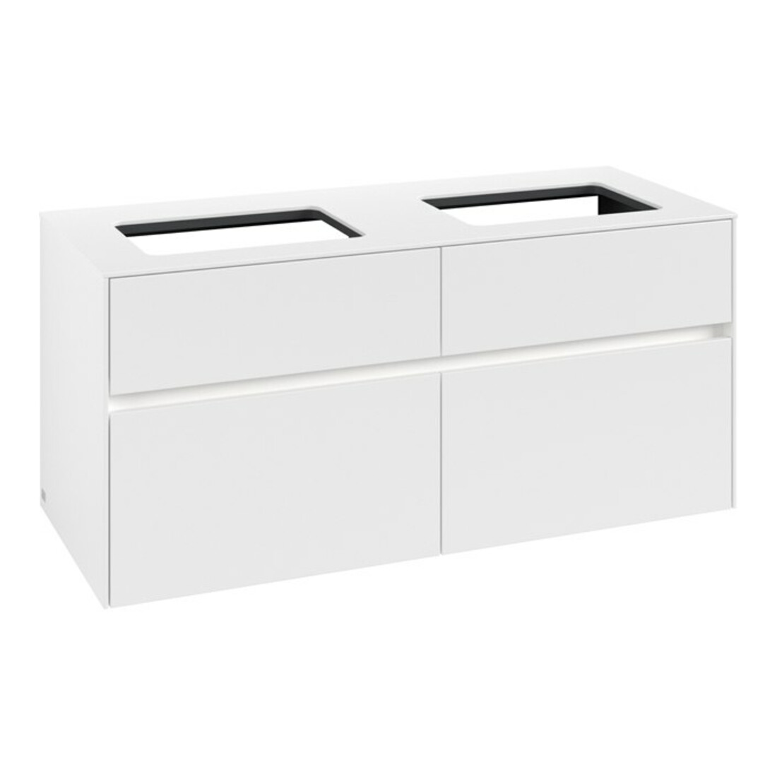 V&B Waschtischunterschrank Collaro 120x54,8x50cm, f 2 WT, LED 8,8W, wh. ma