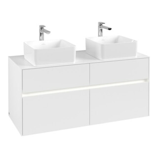 V&B Waschtischunterschrank Collaro 120x54,8x50cm, f 2 WT, LED 8,8W, wh. ma