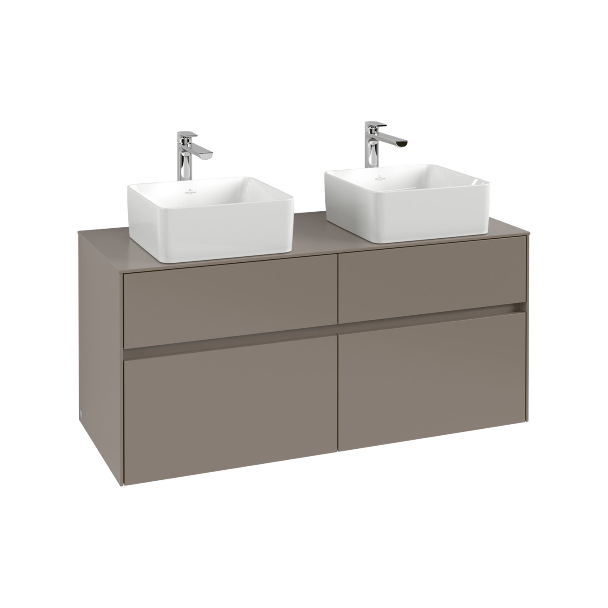 V&B Waschtischunterschrank Collaro 120x54,8x50cm, für 2 Waschtische, taupe ; Villeroy & Boch