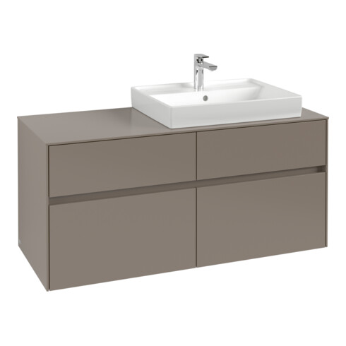 V&B Waschtischunterschrank Collaro 120x54,8x50cm, Waschtisch rechts, taupe