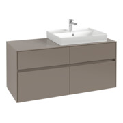 V&B Waschtischunterschrank Collaro 120x54,8x50cm, Waschtisch rechts, taupe