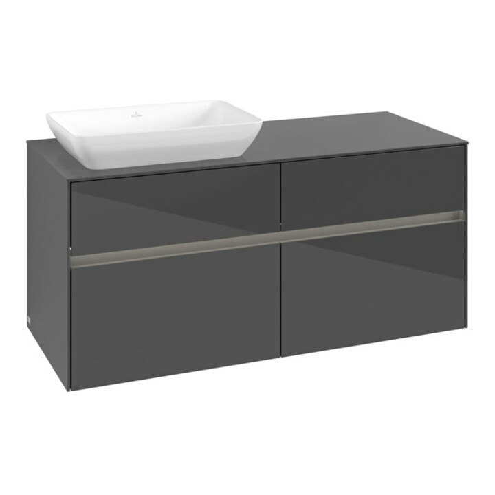 V&B Waschtischunterschrank Collaro 120x54,8x50cm, WT l, LED 8,8 W, glo Gr