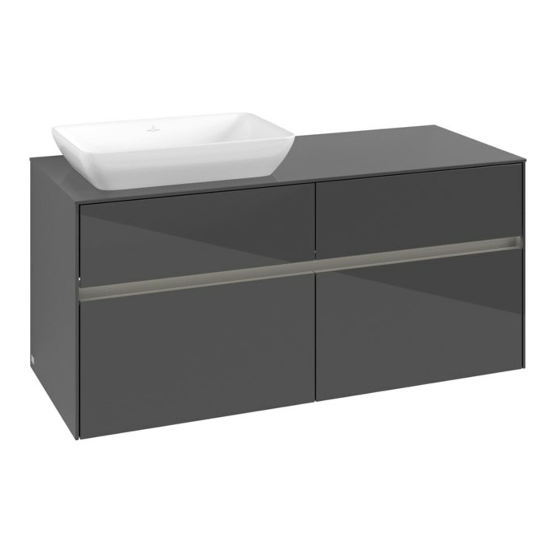 V&B Waschtischunterschrank Collaro 120x54,8x50cm, WT l, LED 8,8 W, glo Gr