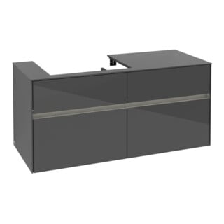 V&B Waschtischunterschrank Collaro 120x54,8x50cm, WT l, LED 8,8 W, glo Gr