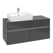 V&B Waschtischunterschrank Collaro 120x54,8x50cm, WT l, LED 8,8 W, glo Gr-3