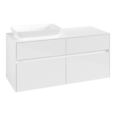 V&B Waschtischunterschrank Collaro 120x54,8x50cm, WT l, LED 8,8 W, glo wh.