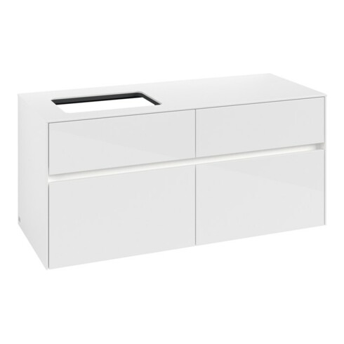 V&B Waschtischunterschrank Collaro 120x54,8x50cm, WT l, LED 8,8 W, glo wh.