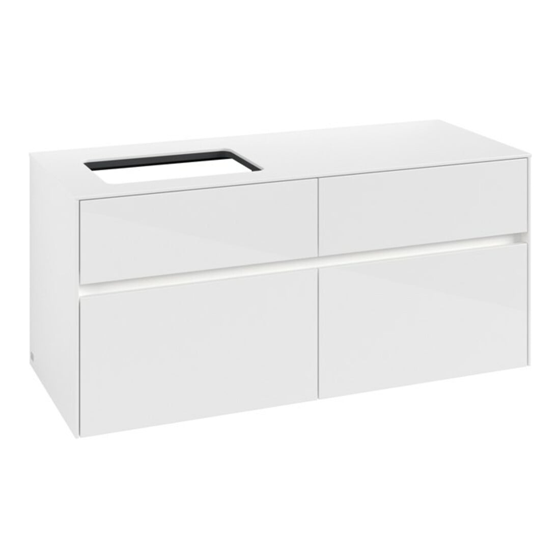 V&B Waschtischunterschrank Collaro 120x54,8x50cm, WT l, LED 8,8 W, glo wh.
