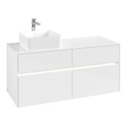 V&B Waschtischunterschrank Collaro 120x54,8x50cm, WT l, LED 8,8 W, glo wh.