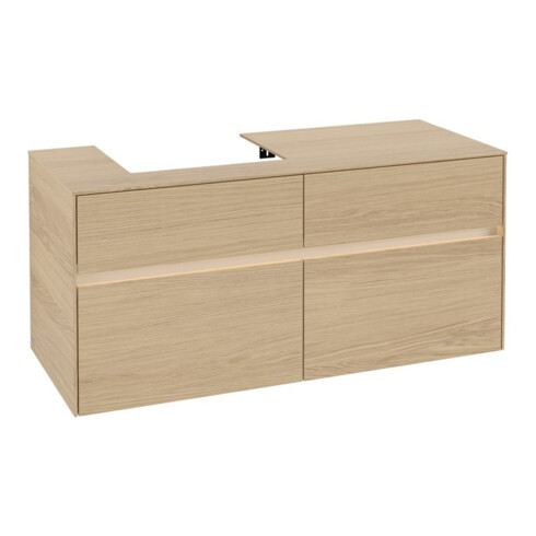 V&B Waschtischunterschrank Collaro 120x54,8x50cm, WT l, LED 8,8 W, Nord Oa