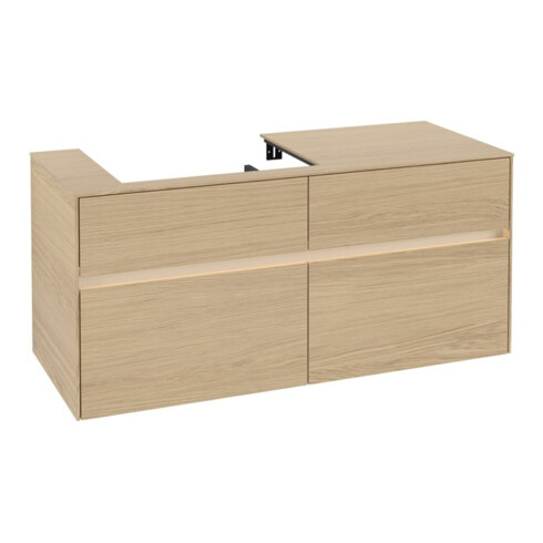 V&B Waschtischunterschrank Collaro 120x54,8x50cm, WT l, LED 8,8 W, Nord Oa