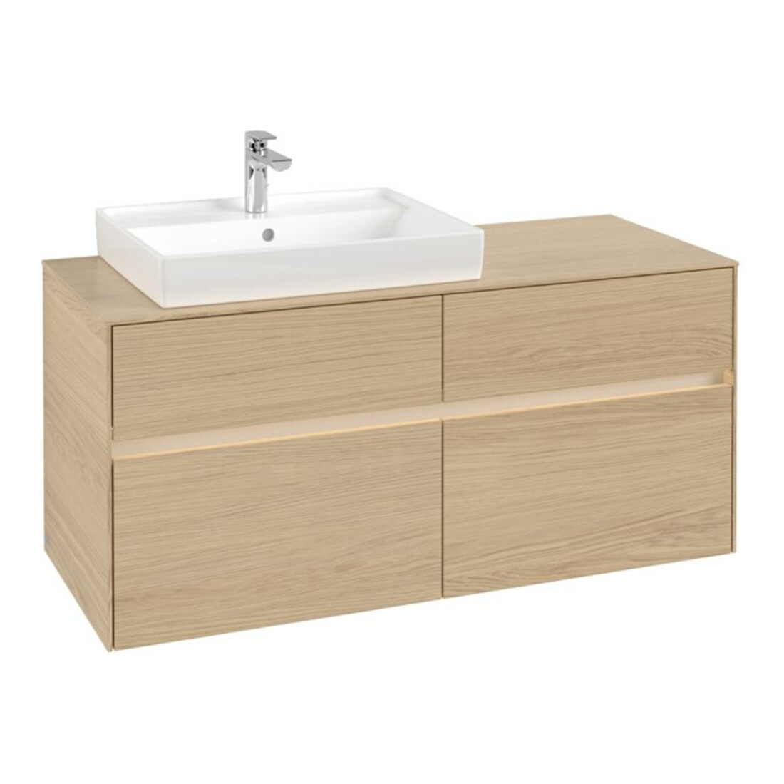 V&B Waschtischunterschrank Collaro 120x54,8x50cm, WT l, LED 8,8 W, Nord Oa