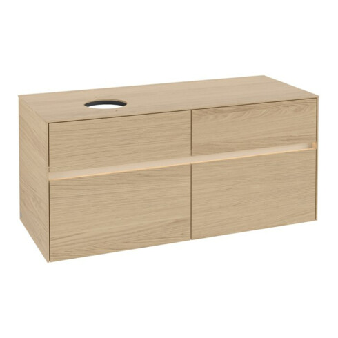 V&B Waschtischunterschrank Collaro 120x54,8x50cm, WT l, LED 8,8 W, Nord Oa
