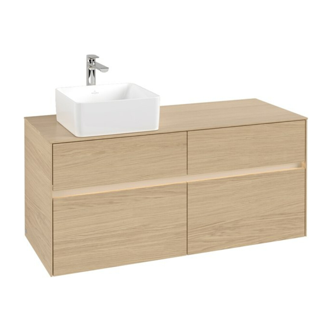 V&B Waschtischunterschrank Collaro 120x54,8x50cm, WT l, LED 8,8 W, Nord Oa